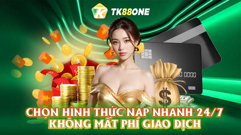 Chọn hình thức nạp nhanh 24/7 không mất phí giao dịch